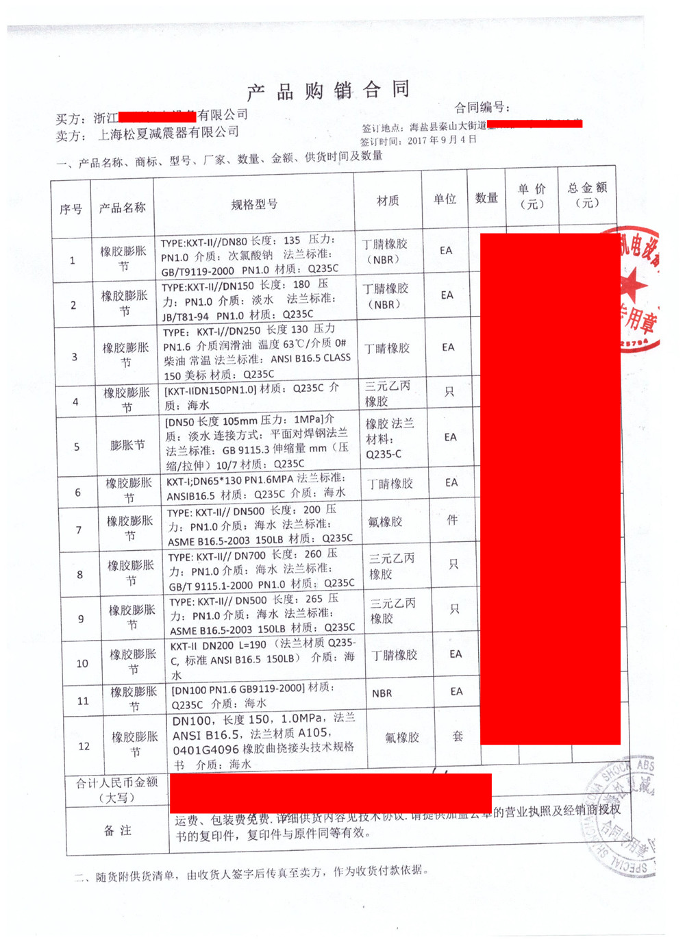 【秦山核電站項目】香蕉视频一级毛片銷售合同